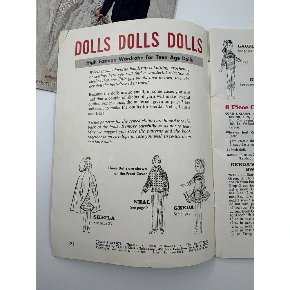 Vintage 1964 Barbie Ken Doll Clothes Pattern Book No 151 Star Book 192 Craft Lot